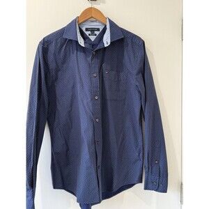 Tommy Hilfiger Men's Navy Button Down Long Sleeve Shirt Size M Workwear Normcore